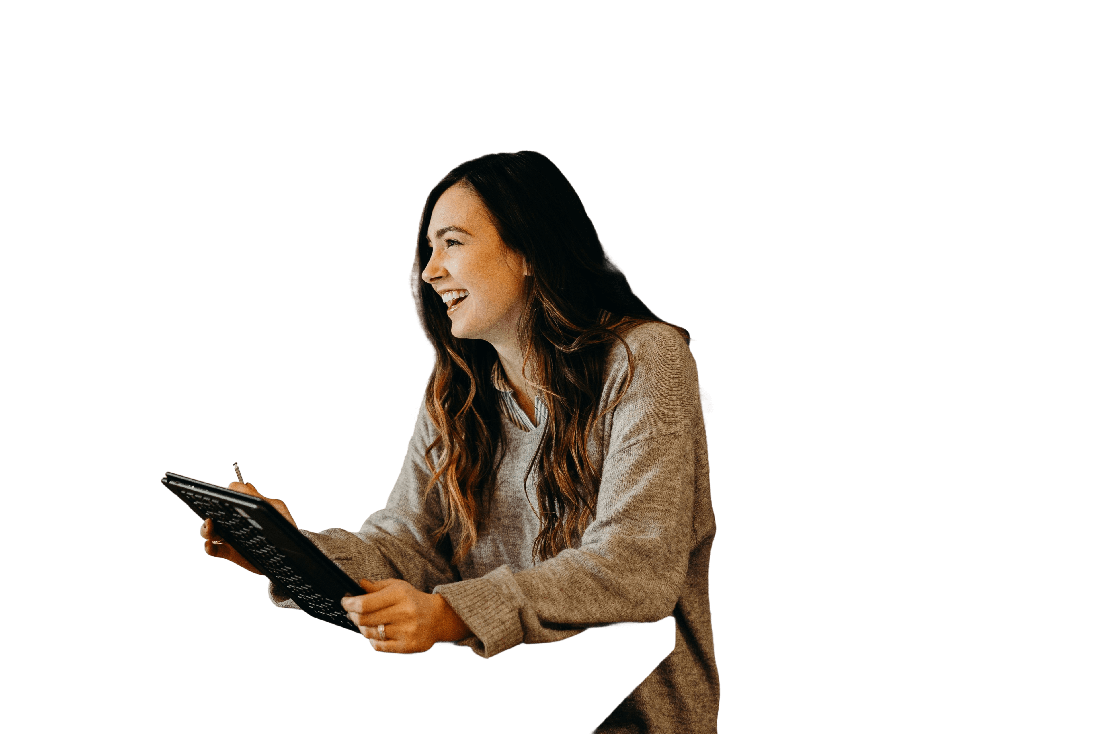 Person journaling with Barnabas Chat